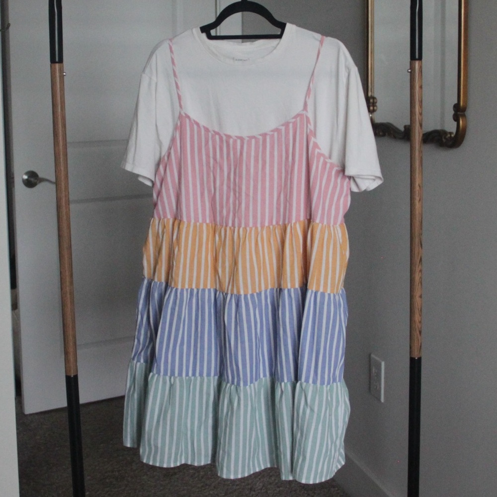 SHEIN Tiered Striped Dress